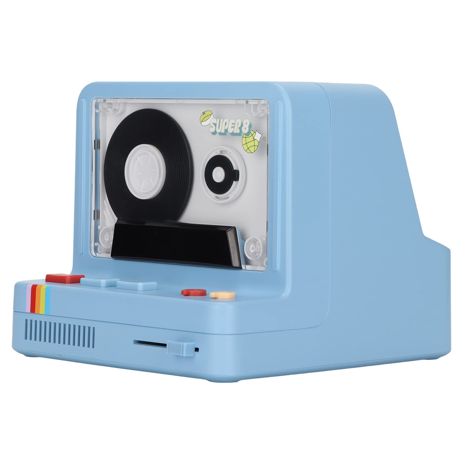 Bluetooth Cassette Player, Portable Stereo Tape Retro Bluetooth Speaker with 5 Lighting Modes, Supports Bluetooth AUX and Memory Card Input, for Home Office (Blue)