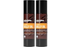 Mambino Organics Oh Baby! Organic Belly Oil for Pregnancy (2 Pack) - Hydrating Stretch Mark Serum, Vegan Maternity Skin Care, Eco-Friendly Pregnancy Oil for Elasticity & Glow, 4oz