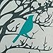 CaliTime Canvas Throw Pillow Cover Case for Couch Sofa Home Decoration Cute Bird Tree Branches Silhouette 18 X 18 Inches Teal Black