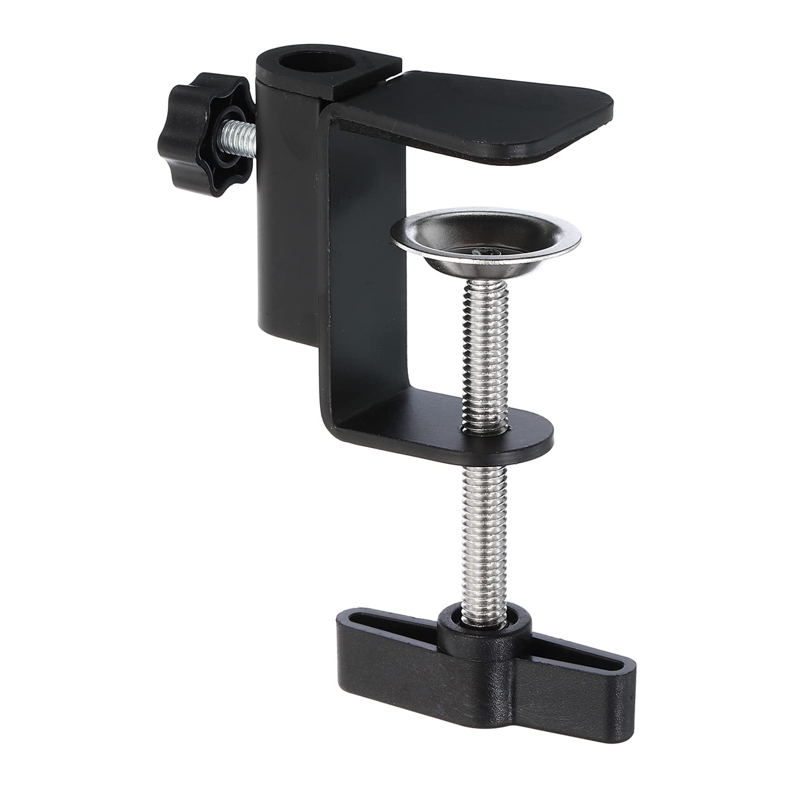 PATIKIL 0.49" Hole Dia. Desk Clamp, Universal C-Clamp Base with Adjustable Screw for Microphone Mic Arm Table Lamp Mount Holder, Black