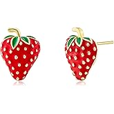 Dckazz Strawberry Earrings for Women Strawberry Stud Earrings Girls Fruit Earrings Jewelry Gifts Granddaughter Daughter Niece