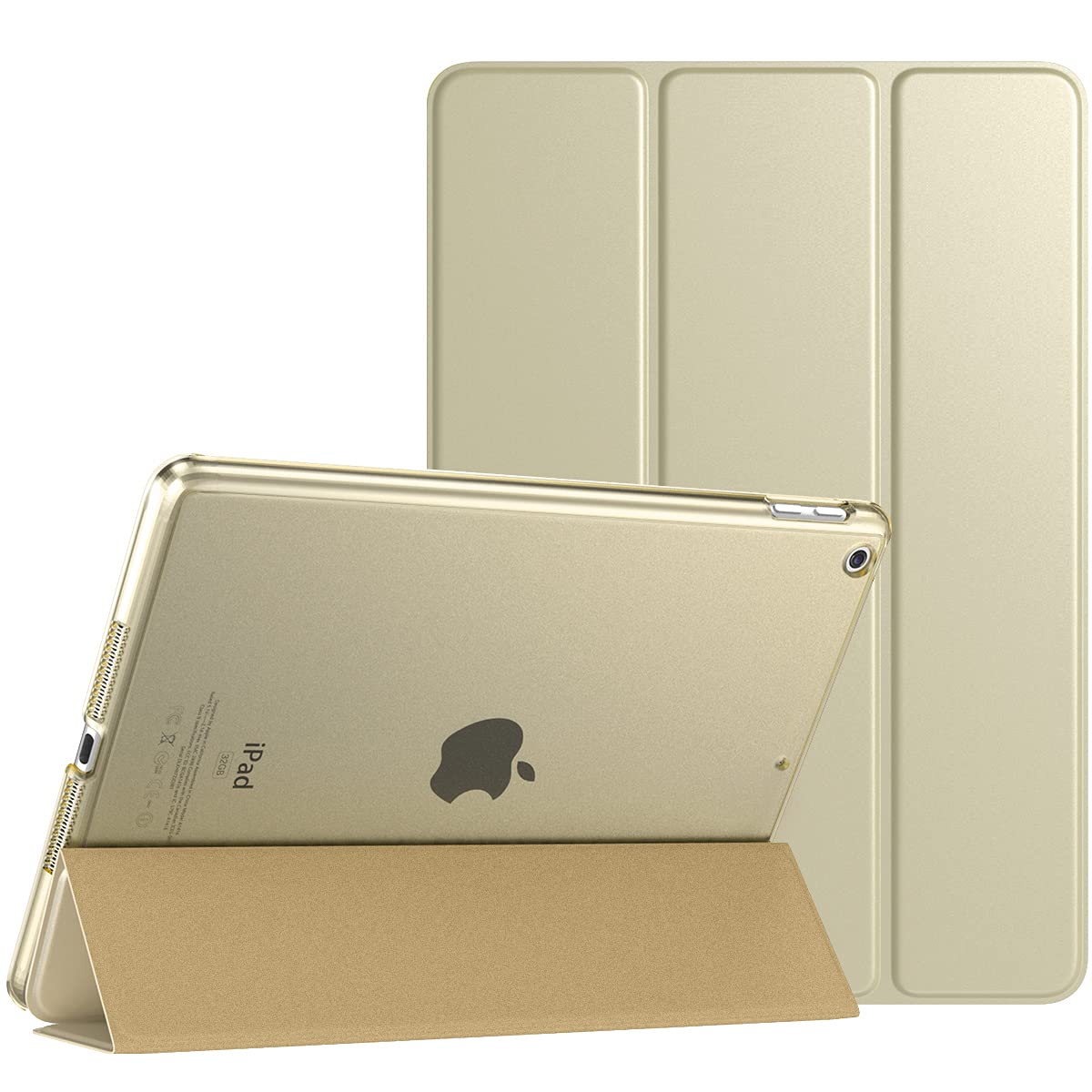 TiMOVO Case for New iPad 9th Generation 2021 / iPad 8th Generation 2020 (10.2-inch), Slim Translucent Frosted Back Protective Case with Auto Wake/Sleep for iPad 7th Gen 2019 10.2" - Champagne Gold — image 1