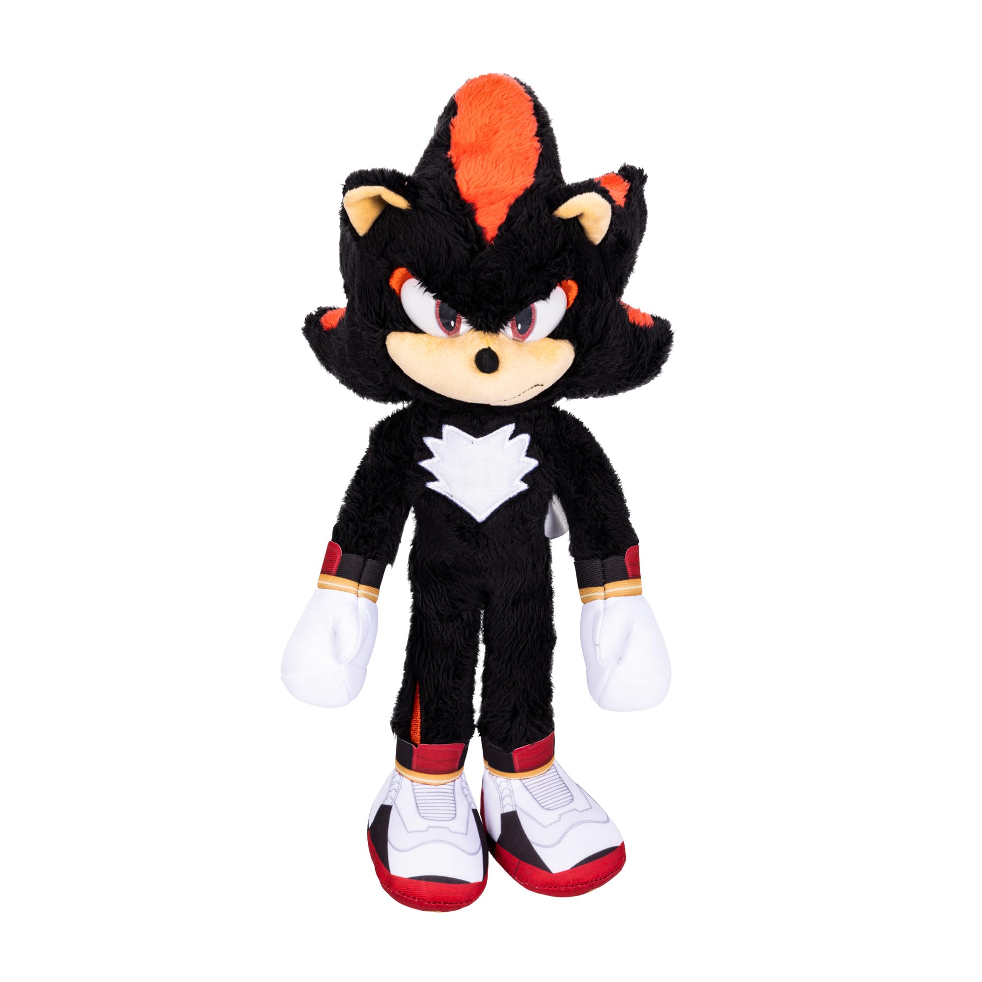 Sonic 3 Movie Shadow Deluxe Plush by Jakks Pacific, Stands 33 cm Tall, Officially Licensed by Sonic the Hedgehog Movie 3, Great Gift for Boys/Girls, Suggested for Ages 3+, Black