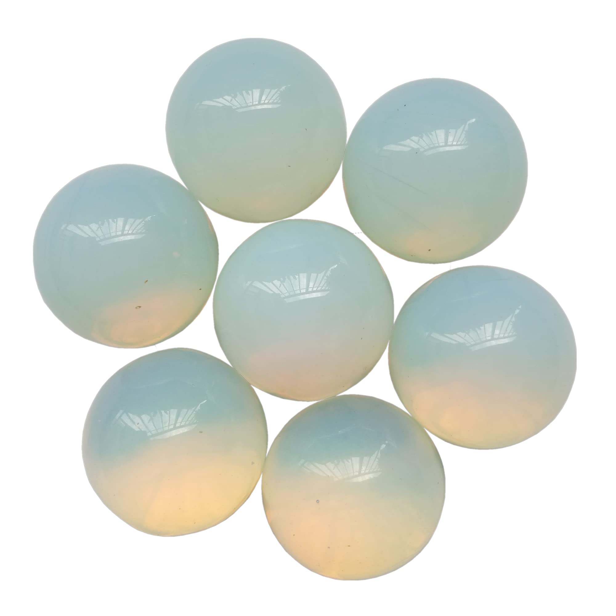 Manekieko 7 Pcs Synthetic Opalite 2cm Crystal Sphere Ball Set,Feng Shui Chakra Aura Home Desk Decor Decorative Collection