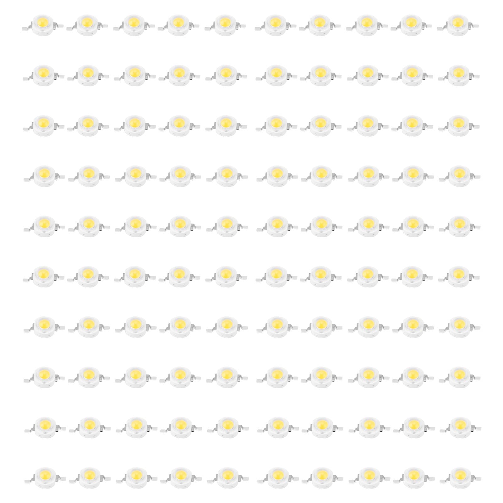 Raguso 1W 100 Pcs LED Chips High Power LED Beads Light Emitting Diode Chips SMD Light Emitter Componentsfor DIY Lighting Fixtures(Warm white 3000K)