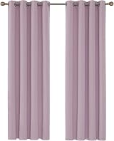 Deconovo Thermal Insulated Blackout Curtains Pale Pink 132 x 214 cm 2 Pieces view 4