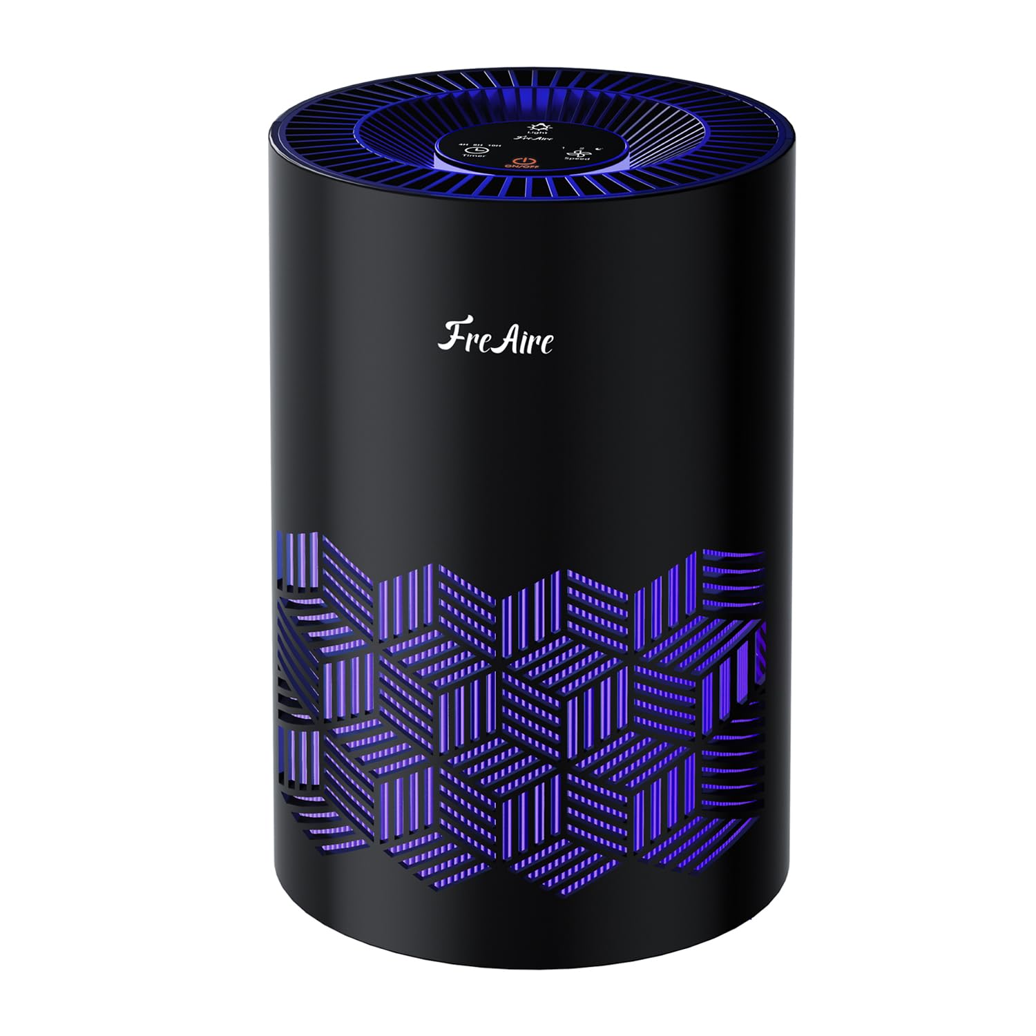 FreAire Air Purifiers for Bedroom, Air Purifiers for Home with Lights, HEPA Air Purifier Removes Dust Smoke Pollen Dander Smell, for Home/Pets/Bedroom, KN6391RGB Black Image
