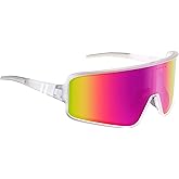 Blenders Eyewear Eclipse – Polarized Sunglasses – Wrap-Around Lens – 100% UV Protection – Unisex – Platinum Sky