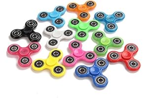 Fidget Hand Spinners 25 PC Color Bundle Bulk EDC Tri-Spinner Desk School Toy Anxiety Relief ADHD Student Relax Therapy Pack Combo Wholesale Green Red Black White Blue Yellow Glow Pink Glow Sky Blue