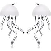 Plikin Jellyfish Pendant Necklace Stainless SteelUnique Ocean-Inspired Jewelry for Beach Lovers