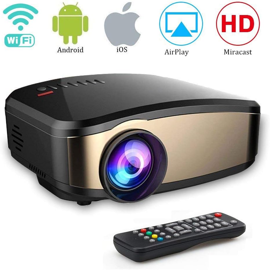 Mini Vídeo Proyector 1080P HD WiFi Inalámbrico Completo HD 1080P ...