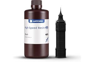 ANYCUBIC High Speed 3D Printer Resin 2.0, Print Up to 3X Faster, Special for Anycubic Photon Mono M5s/M7 Series, Particularly Apply for Large-Size 3D Printing Models, Low Odor (Black, 1kg)