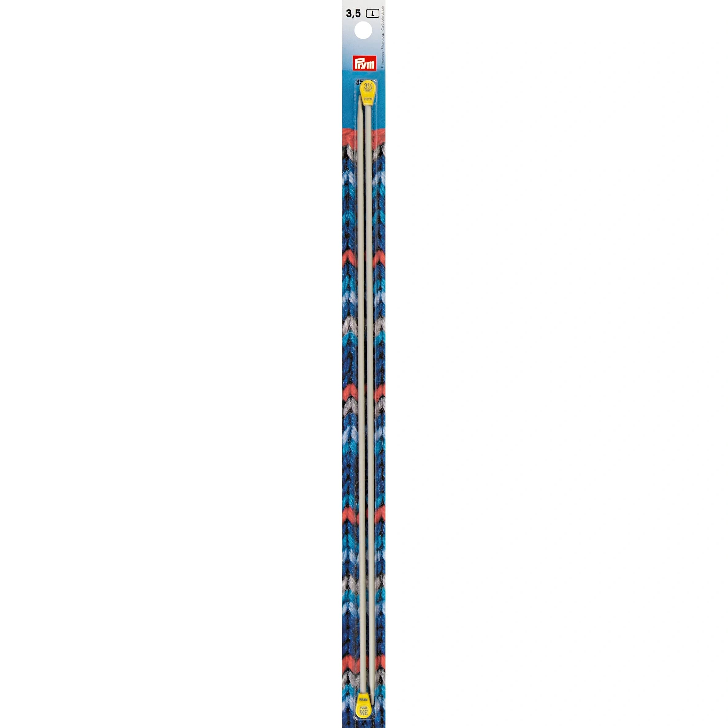 Prym 35 cm 3.50 mm Single-Pointed Knitting Pins, Pack of 2, Aluminium Pearl Grey