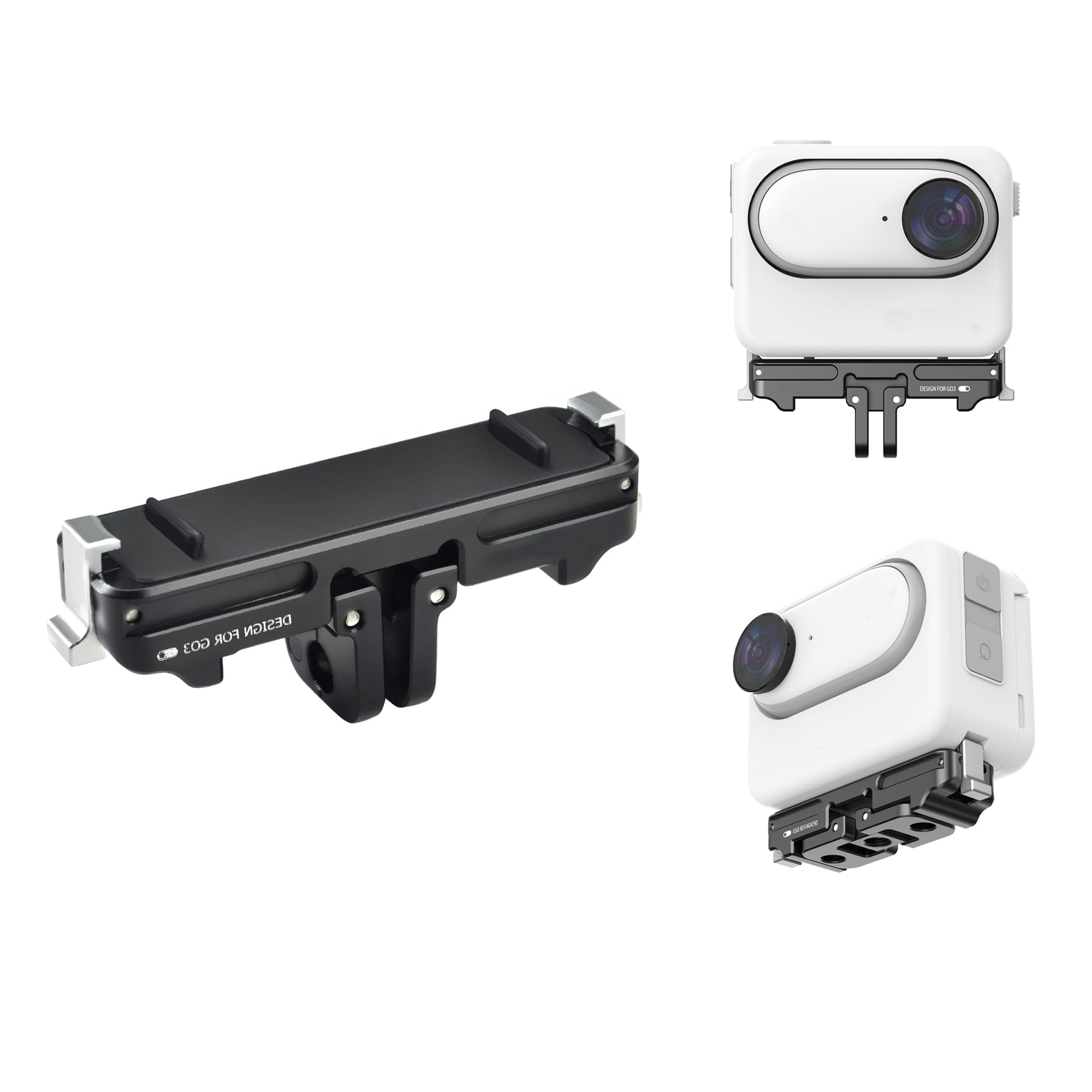 ZLiT Camera Mount for Insta360 Go3 GO3S,Magnetic Quick Release Bracket Holder Mount for Insta360 GO3 for Insta360 GO 3S Camera Mount Adapter Accessories (Black)