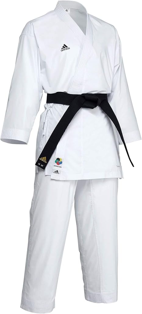 Kimono Karate Adidas AdiLight Branco Logo Preto Emborrachado