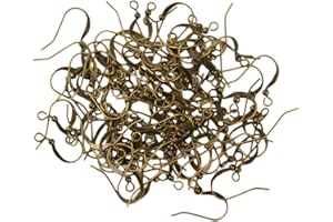 100 Pcs Antique Bronze Ear Hooks Brass Flat Fish Hooks Earring Findings Nickel Free Jewelry with Large Loop