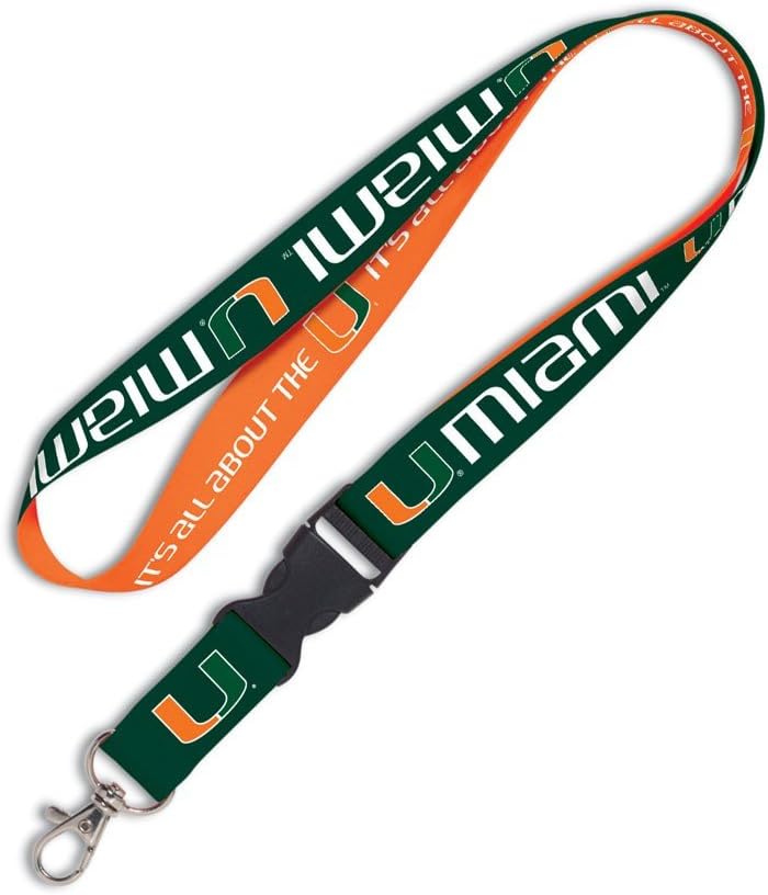 WinCraft Miami Hurricanes Official Logo Lanyard Keychain : Sports Related Key Chains : Sports & Outdoors
