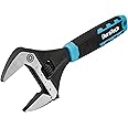 DURATECH 10-Inch Adjustable Wrench, Wide Jaw Opening Plumbing Wrench, CR-V Steel, SAE and Metric Scale Marked, Ergonomic Grip