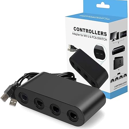 Amazon Com Y Team Controller Adapter For Gamecube Compatible With Nintendo Switch Super Smash Bros Switch Gamecube Adapter For Wii U Pc 4 Port Black W046 Computers Accessories