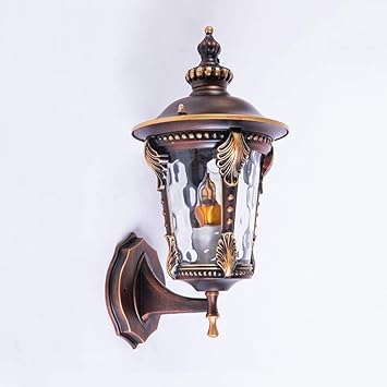 YXZQ European Gilt Red Aluminium Wandleuchten IP54 wasserdichte