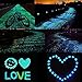 Glow in the Dark Pebbles Glowing Rocks Solar Stones【200 PCS】for Fairy Garden Landscape Walkway Path Lawn Yard Flower Beds Potted Plant Aquarium Fish Tank Gravel Outdoor Decoration - ( Blue & Green)