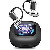 AI Translation Earbuds Real-Time, Wireless Earbuds 144 Languages & Accents, LCD Touch Screen Earbuds OWS Bluetooth Headphones Translator Earbuds for Travel Business Learning (Black)