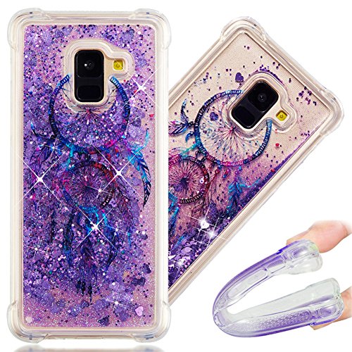 A8+ 2018 Case, 3D Cute Painted Glitter Liquid Sparkle Floating Luxury Bling Quicksand Shockproof Protective Bumper Silicone Case Cover for Samsung Galaxy A8 Plus 2018 A730. Liquid - Dreamcatcher