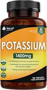 New Leaf Potassium Supplements 1400mg High Strength 360 Tablets Vegan view 1