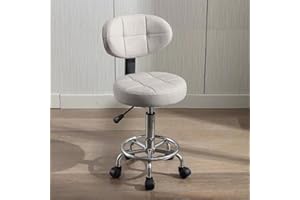 HDHNBA Modern Office Desk Chair Rolling Stool Computer Chair with Low Back Height Adjustable Work Home Salon Drafting Swivel Task Chair with Footrest