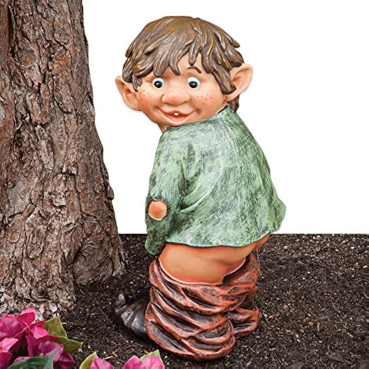 Funny Garden Elf Statue Boy Pee Sculpture Outdoor Gnome Decor Patio