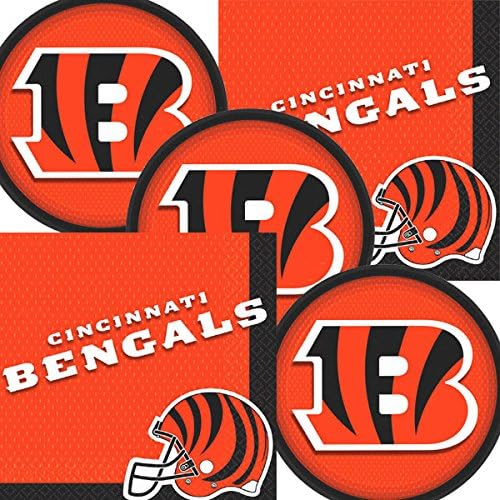 Cincinnati Bengals NFL Football Team Logo Plates And Napkins Serves 16