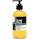 Indigo Wild Zum Face Gentle Facial Cleanser – Natural Skincare with Coconut, Olive & Jojoba Oil – Lemon & Geranium Scent – 8 fl oz
