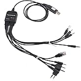 Cable de programación USB multifuncional 8 en 1 compatible con Kenwood/QuanSheng/HYT/Motorola Walkie Talkie