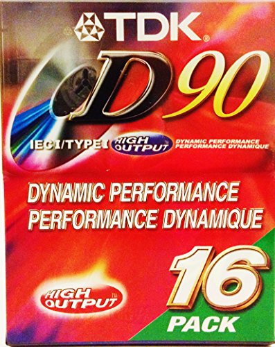 TDK D90 High Output Dynamic Performance Audio Cassette (16 pack)