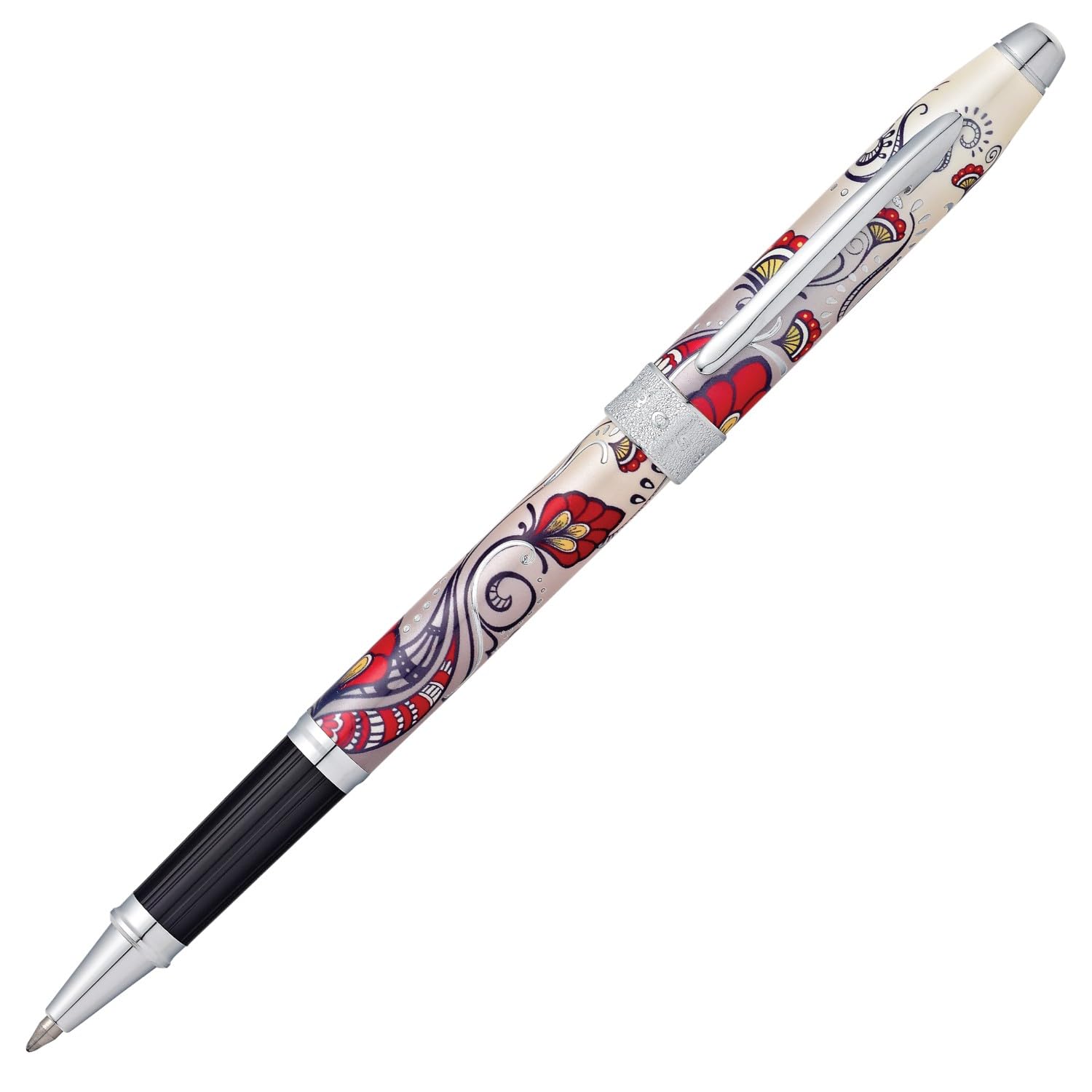 CROSS Botanica Red Hummingbird Vine Rolling Ball Pen with Polished Chrome Appointments incl. Premium Gift Box – Refillable Rollerball Pen — image 1