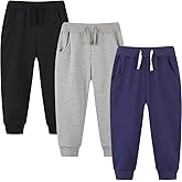 GFQLONG 3 Pack Baby Boy Drawstring Elastic Sweatpants,Toddler Cotton Dinosaur Active Jogger Pants with Pockets