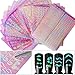 PrettyDiva Mermaid Nail Decals, 24 Sheets Holographic Laser Nail Art Sticker Decals Self-adhesive