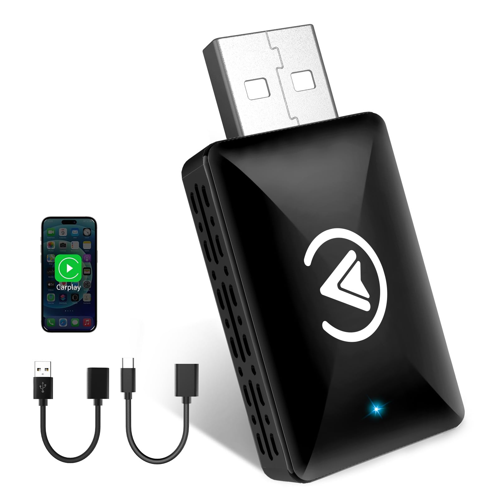 Wireless CarPlay Adapter UK for iPhone, 2024 Upgrade Plug & Play Wireless CarPlay Dongle for iPhone (iOS 10+) – Compatible with 2016+ Vehicles, USB-C Adapter Included