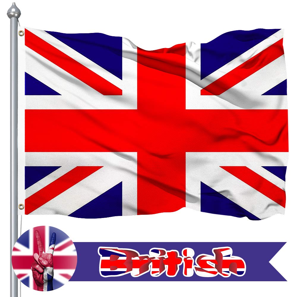 Union Jack Flag - Great Britain United Kingdom UK Flag - 400D Polyester Vivid Color and UV Resistant - Outdoor or Indoor Banner 3 X 5 Ft