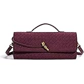 AWUXINE Handmade Woven Evening Bag for Women Casual Clutch Purse Suede Leather Shoulder Handbag Fashion Crossbody Bag