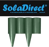 SolaDirect Green Lawn Edging Palisade 2.5m Ground Stakes PP Fence Border view 2
