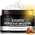 lonstin Hair Treatment Mask, Argan Oil Hair Mask Deep Conditioner Keratin Hair Mask Treatment for Dry Damaged Hair, Anti-Frizz & Split Ends, Hydrating Hair Repair Mask for Men Women, 10.14 Fl Oz