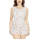 CutiePlusU Cotton Short Overalls Shortalls Button Crotch Onesie for Women- Printed Overalls