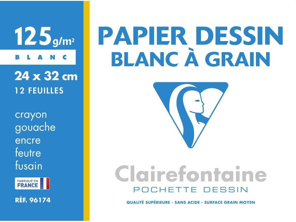 Clairefontaine 96484C Ingres Drawing Pad (Glued At The Head) 36 X 48 Cm