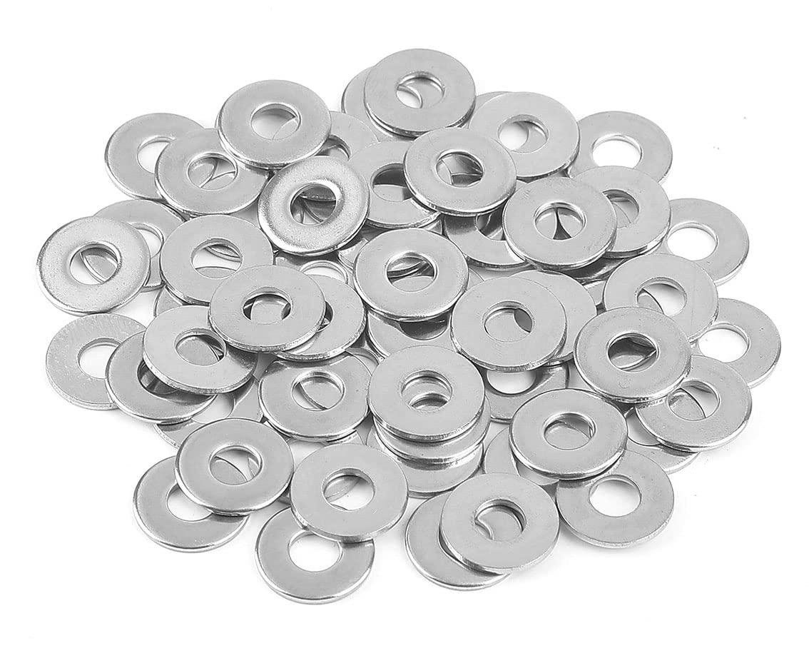 Photo 1 of 1/4" Stainless Flat Washer, 5/8" Outside Diameter, Stainless Steel Washers Flat (100 Pack)