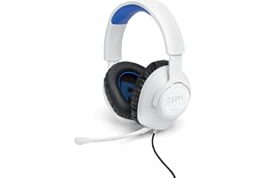 JBL, Fone de Ouvido Com Fio, JBL, QuantumSOUND 100P, Headset Gamer, Over Ear, Microfone Removível - Branco