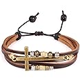 Feraco Religious Cross Wrap Bracelets Women Leather Christian Jewelry For Confirmation Gifts, Adjustable