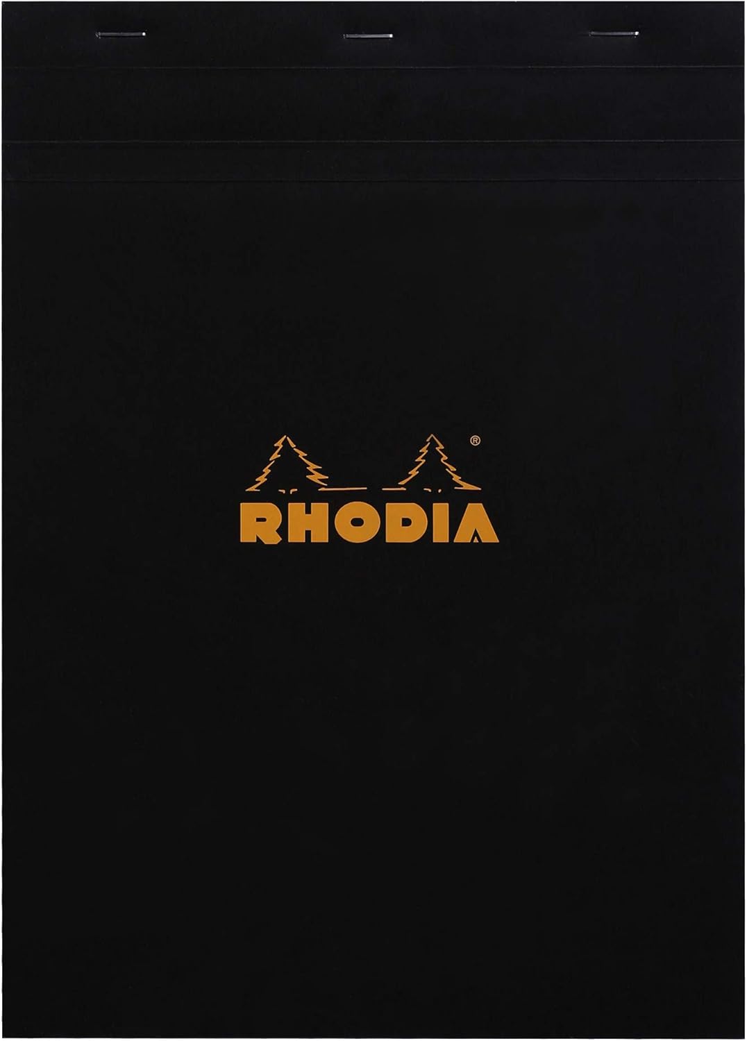 RHODIA 182009C, Stapled Notepad N°18 Black, A4, Small Squares, 80 Detachable Sheets, 80G Clairefontaine Paper, Soft