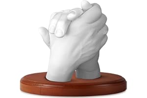 Luna Bean Round Wood Base - Hand Casting Sculpture Base Hand Casting Kit - 6" Round Solid Wood Keepsake Display with a Semi-Gloss Finish