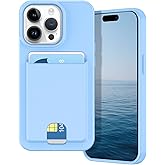 Petocase for iPhone 14 Pro Wallet Case Card Holder Slot Slim Fit Flexible TPU Gel Rubber Soft Skin Silicone Protective Phone Case Cover for Apple iPhone 14 Pro 6.1 inch Light Blue